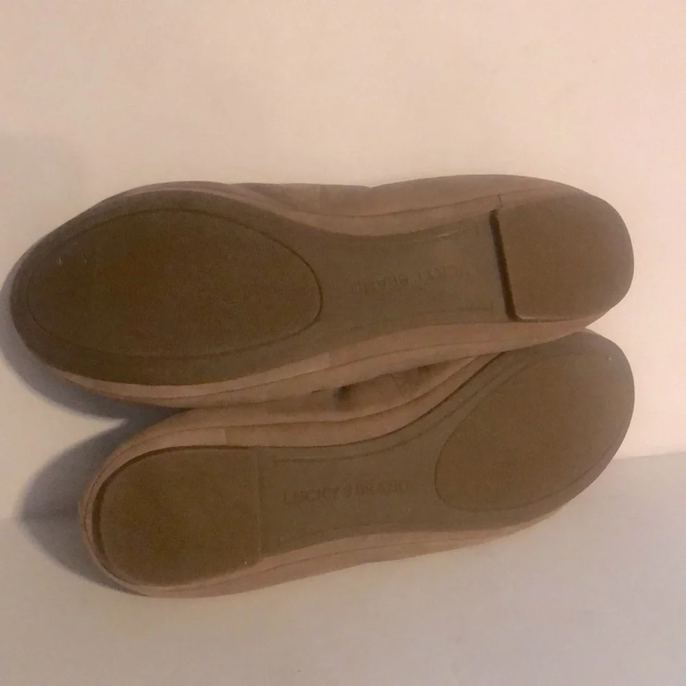 Lucky Brand Tan Suede Leather Ballet Flats